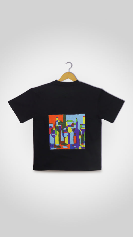 Black Glass Paint Oversized Tshirt