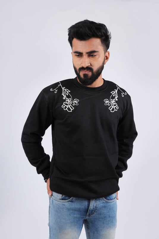 Men Black Printed Sweatshirt