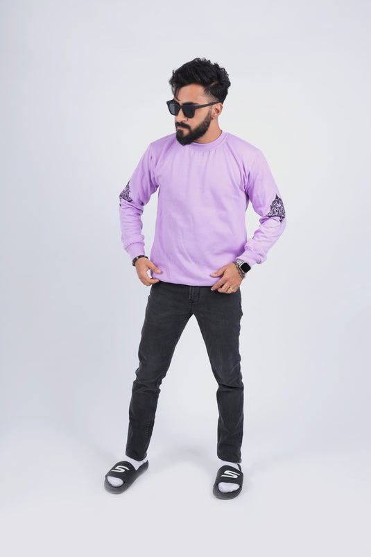 Men Lilac Printed Sweatshirt