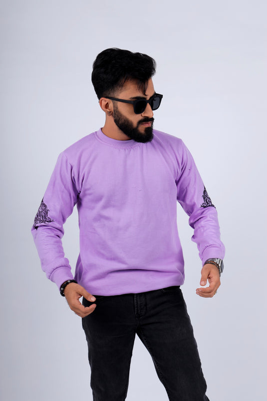 Men Lilac Printed Sweatshirt