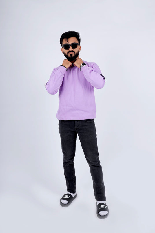 Men Lilac Printed Sweatshirt