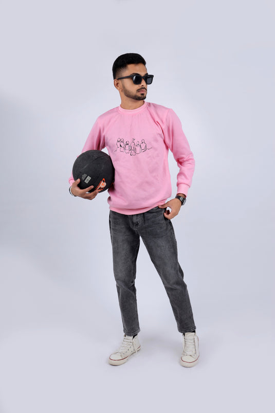 Men Pink Printed Sweatshirt