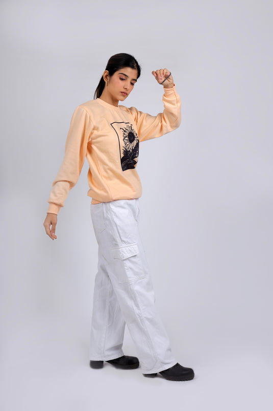 Women Ivory Printed Sweatshirt