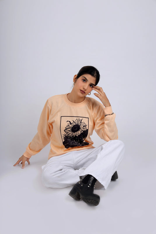 Women Ivory Printed Sweatshirt