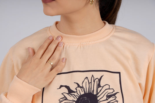 Women Ivory Printed Sweatshirt