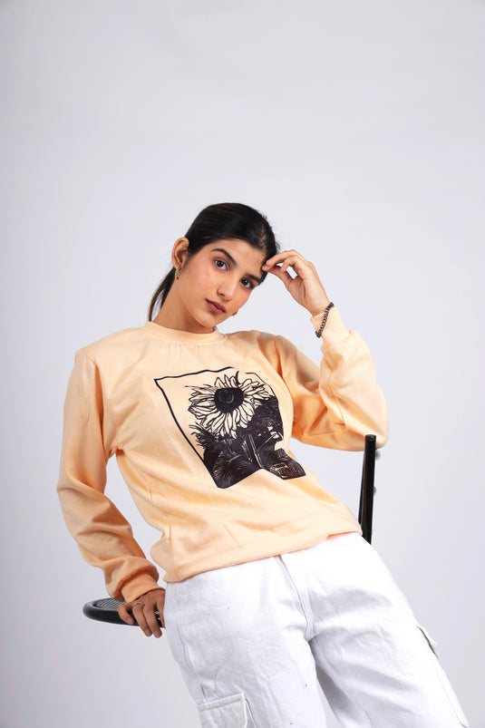 Women Ivory Printed Sweatshirt