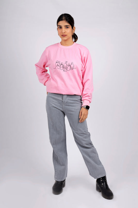 Women Pink Printed Sweatshirt