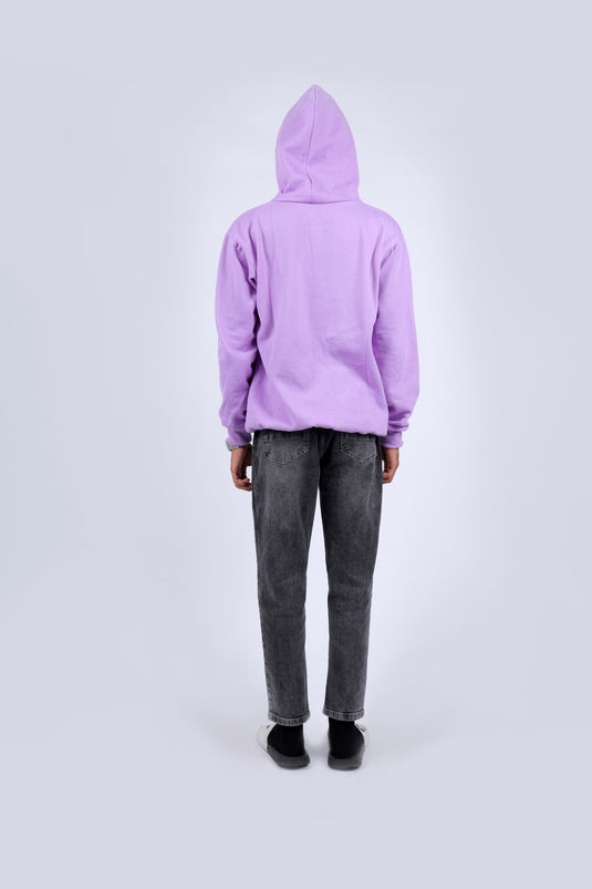 Men Lilac Solid Hoodie