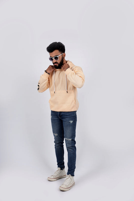 Men Ivory Printed Hoodie