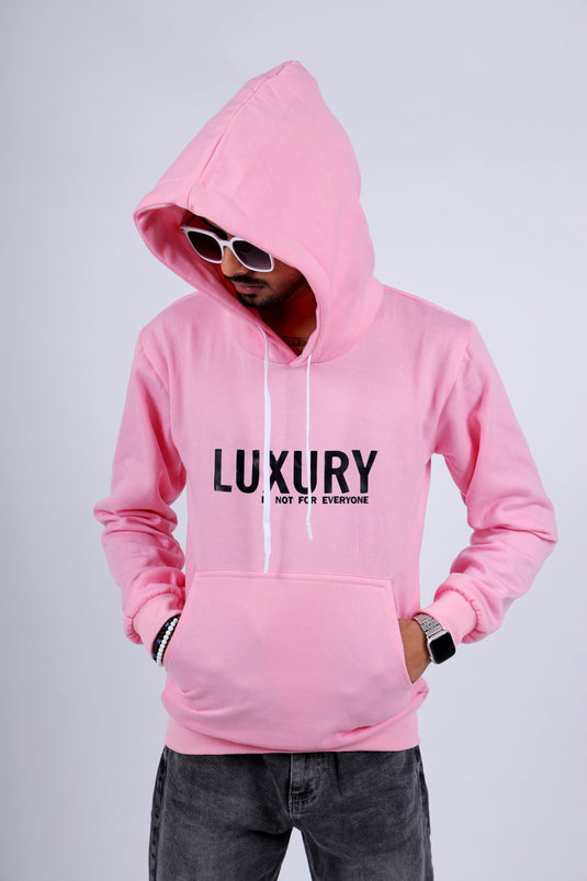 Men Pink Printed Hoodie