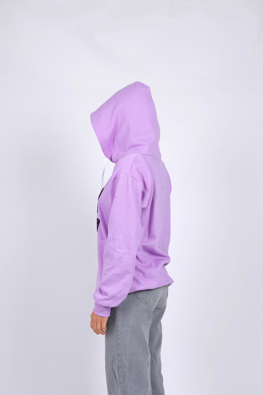 Women Lilac Printed Hoodie