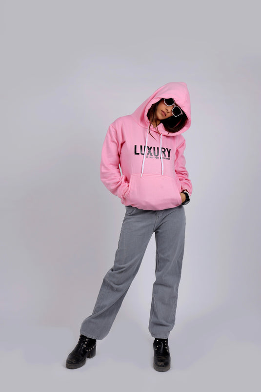 Women Pink Printed Hoodie