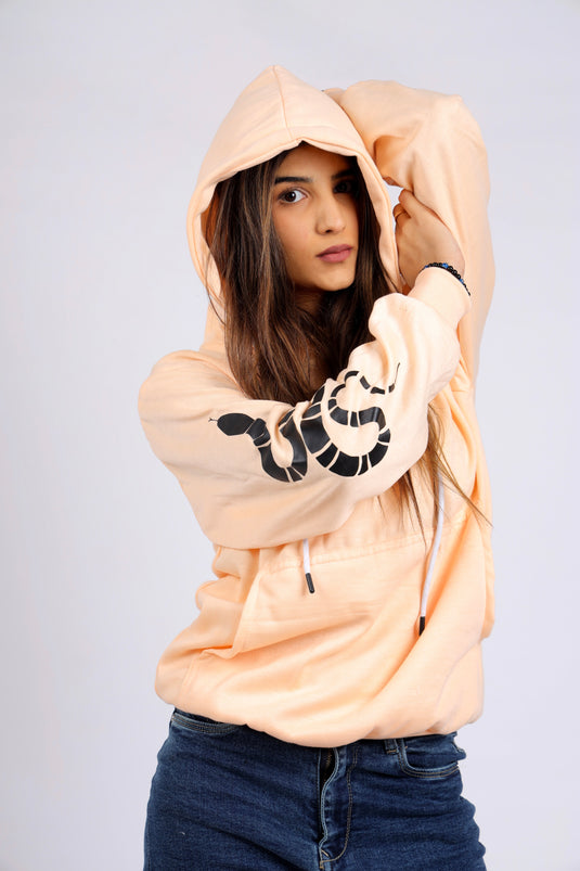 Women Ivory Printed Hoodie