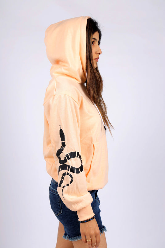 Women Ivory Printed Hoodie