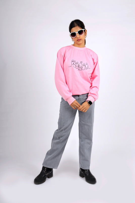 Women Pink Printed Sweatshirt